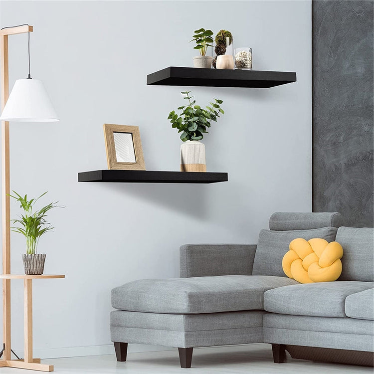 ITY International - Ensemble de 3 Tablette Flottante Mural, 23.6" x 9.25" x 1.5", Noir - Simple Boutique