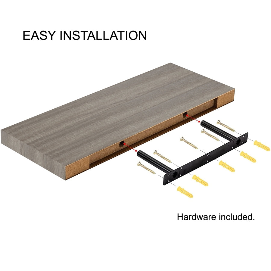 ITY International - Ensemble de 3 Tablette Flottante Mural, 31.5" x 9.25" x 1.5", Gris Taupe - Simple Boutique