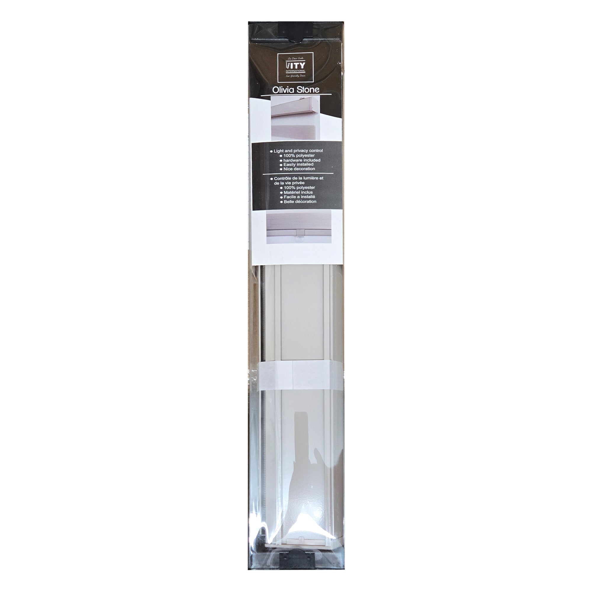 ITY Olivia Stone - Store de Fenêtre à Toile Alternée 22" X 84" Sans Cordon Beige - Simple Boutique