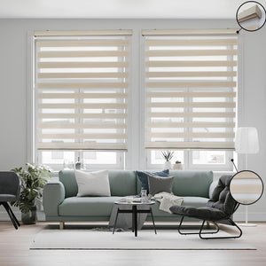 ITY Olivia Stone - Store de Fenêtre à Toile Alternée 55" X 84" Sans Cordon Beige - Simple Boutique