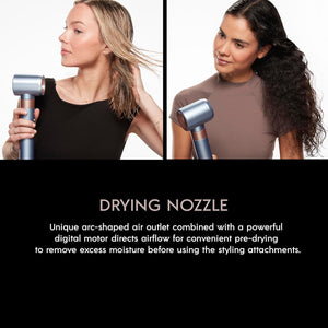 InfinitiPRO - Baguette de Coiffage/Brosse à Air Chaud avec Accessoires, 1200 Watts, Bleu - Simple Boutique