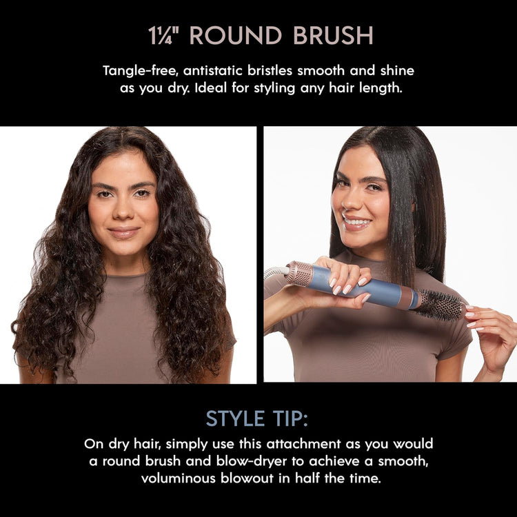 InfinitiPRO - Baguette de Coiffage/Brosse à Air Chaud avec Accessoires, 1200 Watts, Bleu - Simple Boutique