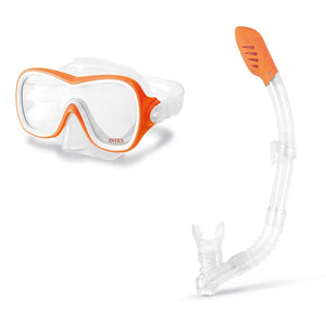 Intex - Ensemble de Plongée Wave Rider, Masque et Tuba, Orange - Simple Boutique