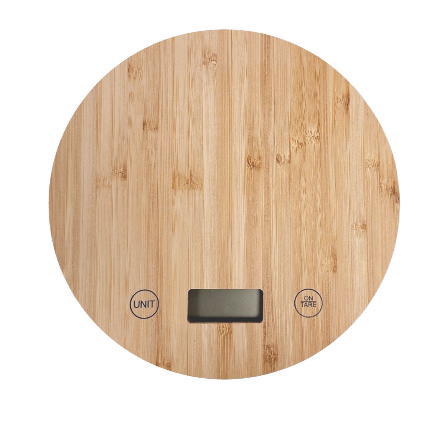 JS Gourmet - Balance de Cuisine Numérique Ronde avec Écran ACL, Fait en Bambou - Simple Boutique