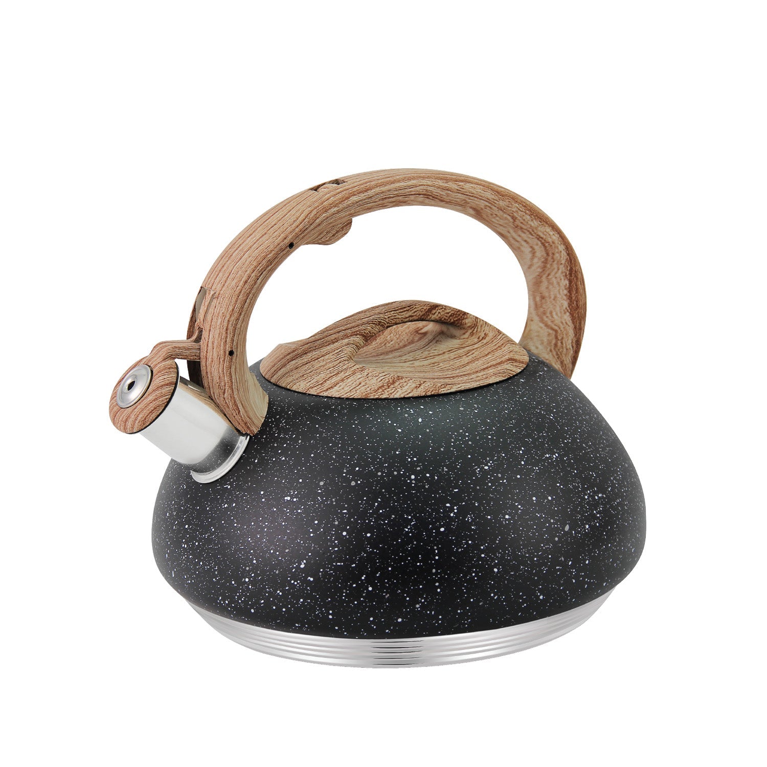 JS Gourmet - Bouilloire Sifflante en Acier Inoxydable, Capacité de 3 Litres, Noir - Simple Boutique