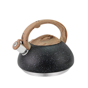 JS Gourmet - Bouilloire Sifflante en Acier Inoxydable, Capacité de 3 Litres, Noir - Simple Boutique