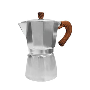 JS Gourmet - Cafetière à Expresso en Aluminium, Capacité de 6 Tasses, Argenté - Simple Boutique