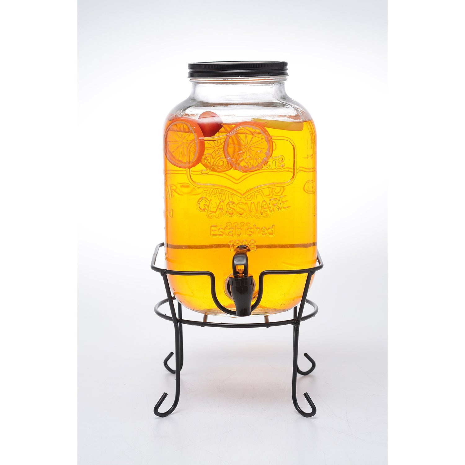 JS Gourmet - Distributeur de Boisson en Verre avec Support, Capacité de 5 Litres - Simple Boutique