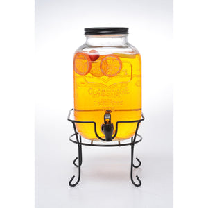 JS Gourmet - Distributeur de Boisson en Verre avec Support, Capacité de 5 Litres - Simple Boutique