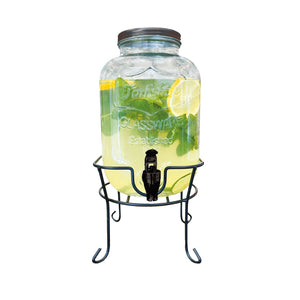 JS Gourmet - Distributeur de Boisson en Verre avec Support, Capacité de 5 Litres - Simple Boutique