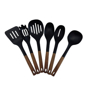 JS Gourmet - Ensemble 6 Morceaux D'ustensiles de Cuisine, Résistants à la Chaleur, Bambou - Simple Boutique