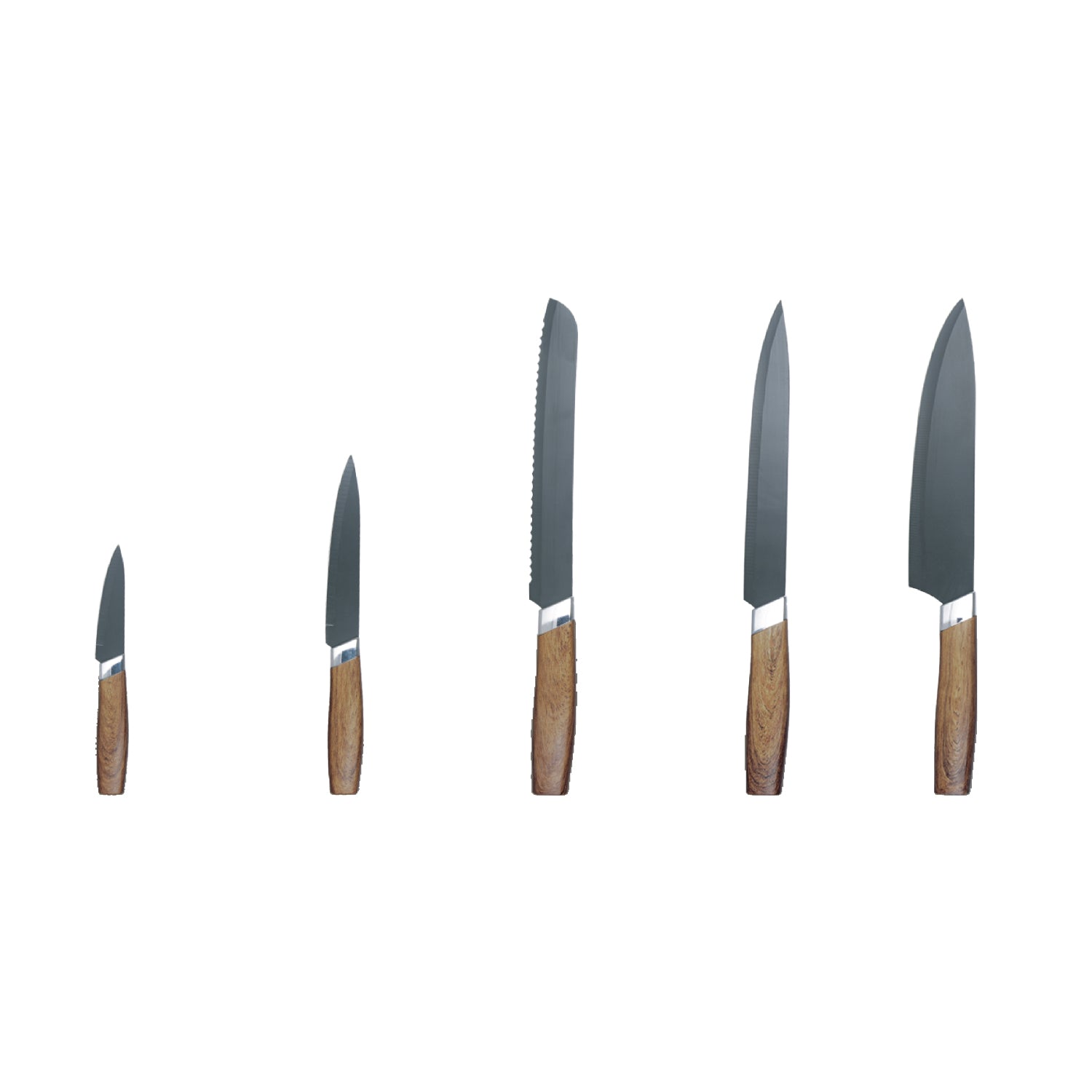 JS Gourmet - Ensemble de Couteaux avec Bloc de Rangement, Lames en Acier Inoxydable, Noir - Simple Boutique