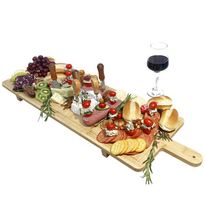 JS Gourmet - Grande Planche de Charcuterie sur Pied, Fabriqué en Bambou - Simple Boutique