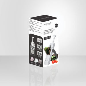 JS Gourmet - Mandoline Multi-Usage avec Lame en Acier Inoxydable, Pieds Antidérapants, Blanc - Simple Boutique