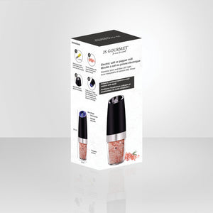 JS Gourmet- Moulin à Sel ou Poivre Électrique Avec Lumière DEL Bleu, Noir - Simple Boutique