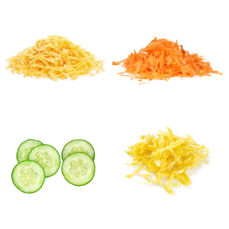 JS Gourmet - Multi-Trancheuse 3 en 1, Tranche, Déchiquète et Rape, Rouge - Simple Boutique