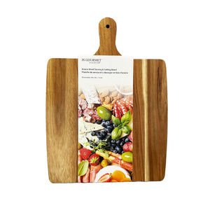 JS Gourmet - Planche de Service et à Découper en Bois D'acacia avec Poigné - Simple Boutique