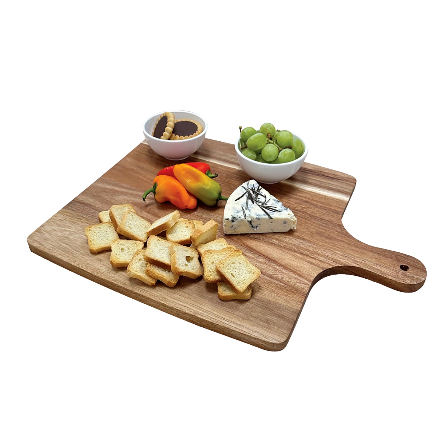 JS Gourmet - Planche de Service et à Découper en Bois D'acacia avec Poigné - Simple Boutique