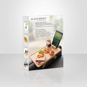 JS Gourmet - Plateau de Canapé en Bambou avec Support pour Téléphone - Simple Boutique