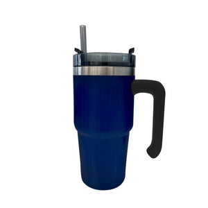 JS Gourmet - Tasse de Voyage Isolée à Double Paroi en Acier Inoxydable, Capacité de 600ml, Bleu - Simple Boutique