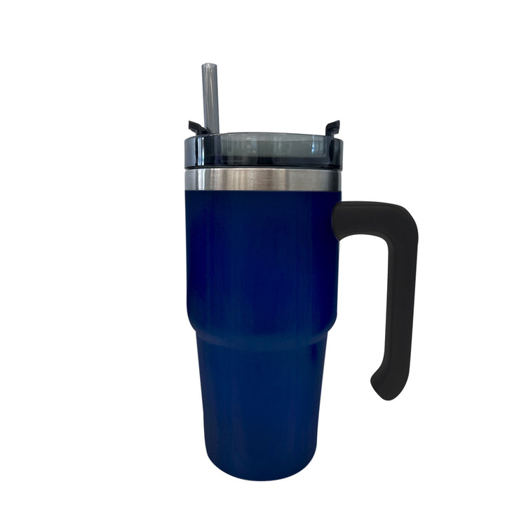 JS Gourmet - Tasse de Voyage Isolée à Double Paroi en Acier Inoxydable, Capacité de 600ml, Bleu - Simple Boutique