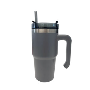 JS Gourmet - Tasse de Voyage Isolée à Double Paroi en Acier Inoxydable, Capacité de 600ml, Gris - Simple Boutique
