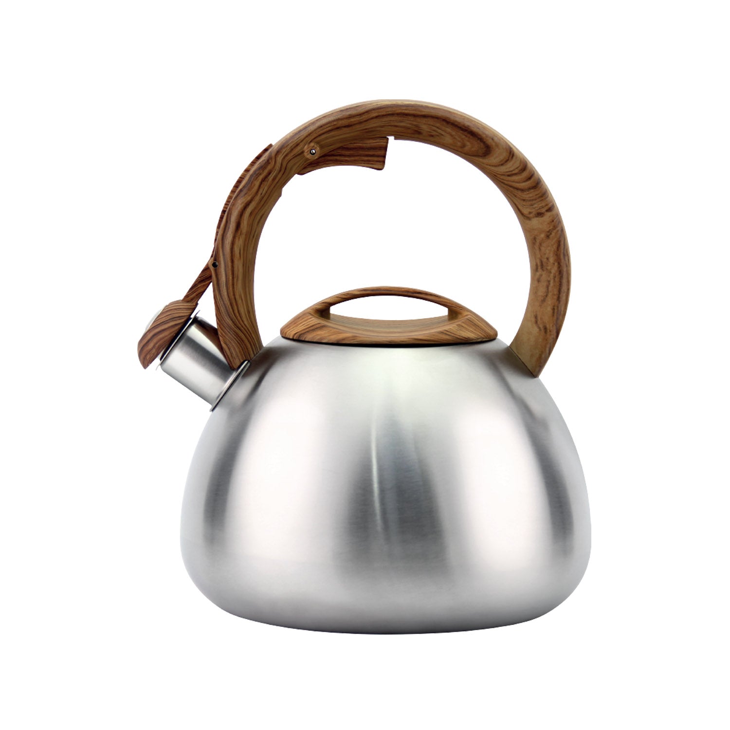 JS Gourmet - Théière Sifflante pour Cuisinière en Acier Inoxydable, Capacité de 2.5 Litres, Argenté - Simple Boutique
