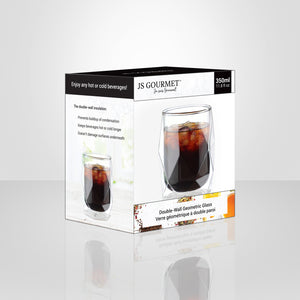 JS Gourmet - Verre Géométrique à Double Paroi, Capacité de 350ml - Simple Boutique