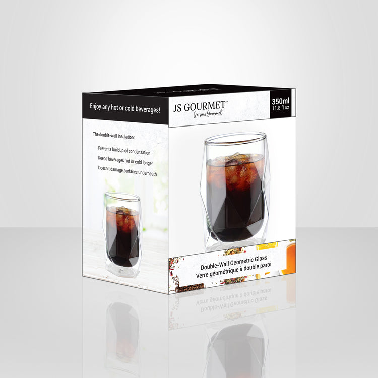 JS Gourmet - Verre Géométrique à Double Paroi, Capacité de 350ml - Simple Boutique