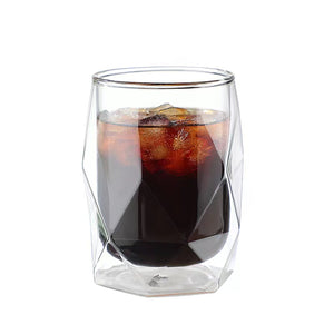 JS Gourmet - Verre Géométrique à Double Paroi, Capacité de 350ml - Simple Boutique
