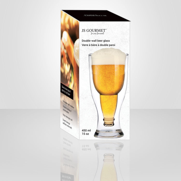 JS Gourmet - Verre à Bière à Double Paroi, Capacité de 450ml - Simple Boutique