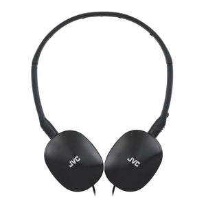 JVC - Casque d'écoute Filaire FLATS, Léger et Pliable avec Microphone et Télécommande Intégré, Noir - Simple Boutique