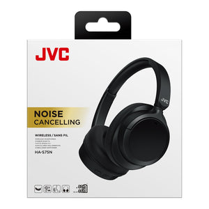 JVC - Casque d'écoute Sans-Fil à Suppression Active du Bruit, Microphone et Télécommande Intégrés, Noir - Simple Boutique