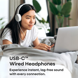 JVC - Casque filaire USB-C avec micro – Léger, confortable, pliable, Blanc - HA-S33UC-W - Simple Boutique