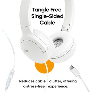 JVC - Casque filaire USB-C avec micro – Léger, confortable, pliable, Blanc - HA-S33UC-W - Simple Boutique