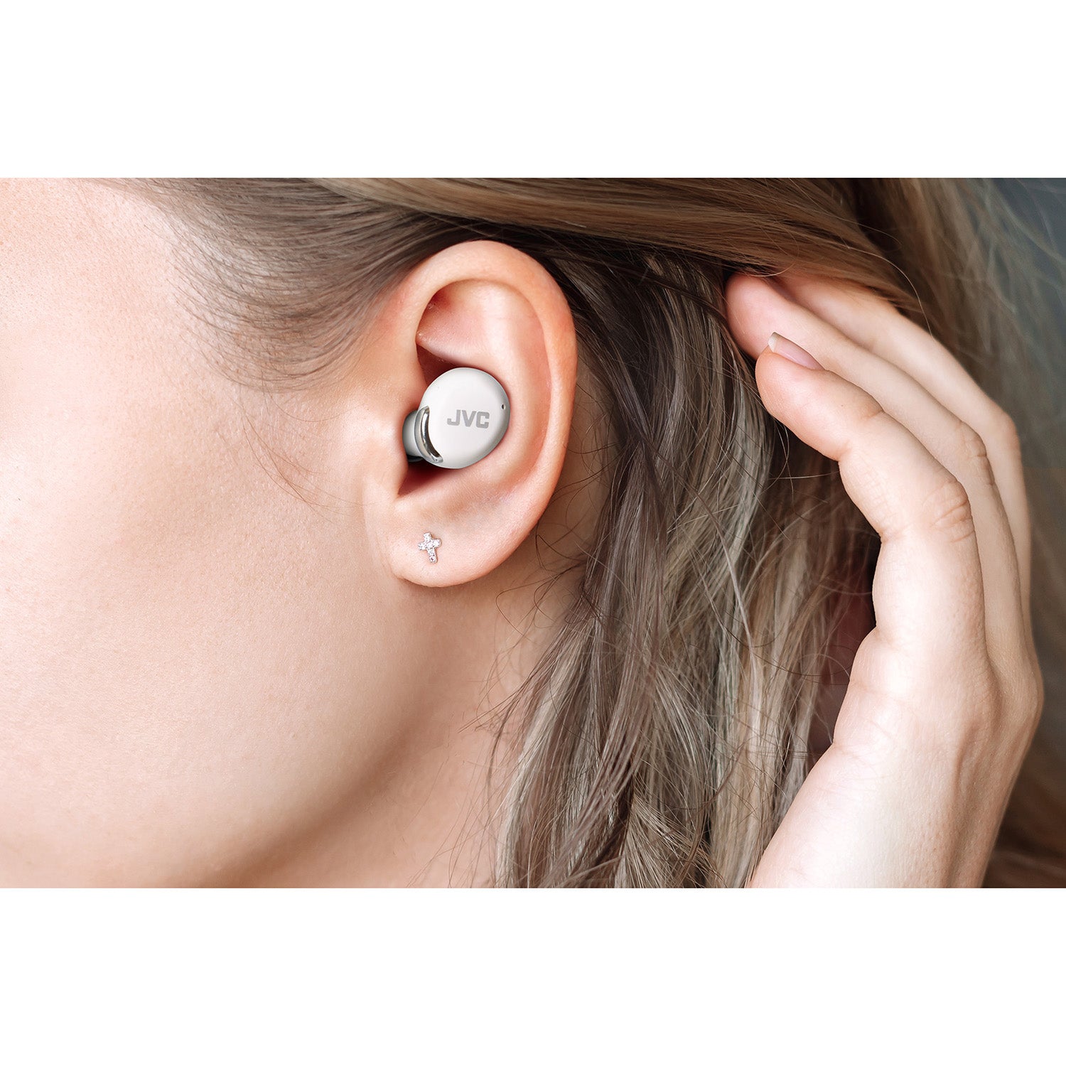 JVC - Écouteurs Compact avec Suppression de Bruit, Microphone et Contrôle Tactiles, Blanc - Simple Boutique