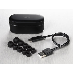 JVC - Écouteurs Intra-Auriculaires Haute-Résolution, Suppression Active Adaptative du Bruit, Motif Bois - Simple Boutique