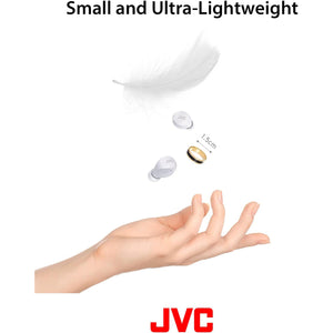 JVC - Écouteurs Intra-Auriculaires Sans-Fil Gumy Avec Boitier de Recharge et Microphone Intégré, Blanc - Simple Boutique