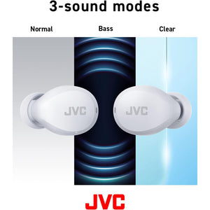 JVC - Écouteurs Intra-Auriculaires Sans-Fil Gumy Avec Boitier de Recharge et Microphone Intégré, Blanc - Simple Boutique
