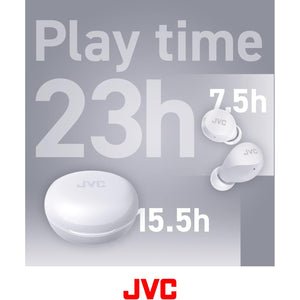 JVC - Écouteurs Intra-Auriculaires Sans-Fil Gumy Avec Boitier de Recharge et Microphone Intégré, Blanc - Simple Boutique