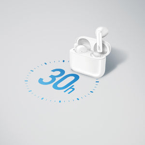 JVC - Écouteurs Intra-Auriculaires Sans-Fil avec Boitier de Recharge et Microphone Intégré, Blanc - Simple Boutique