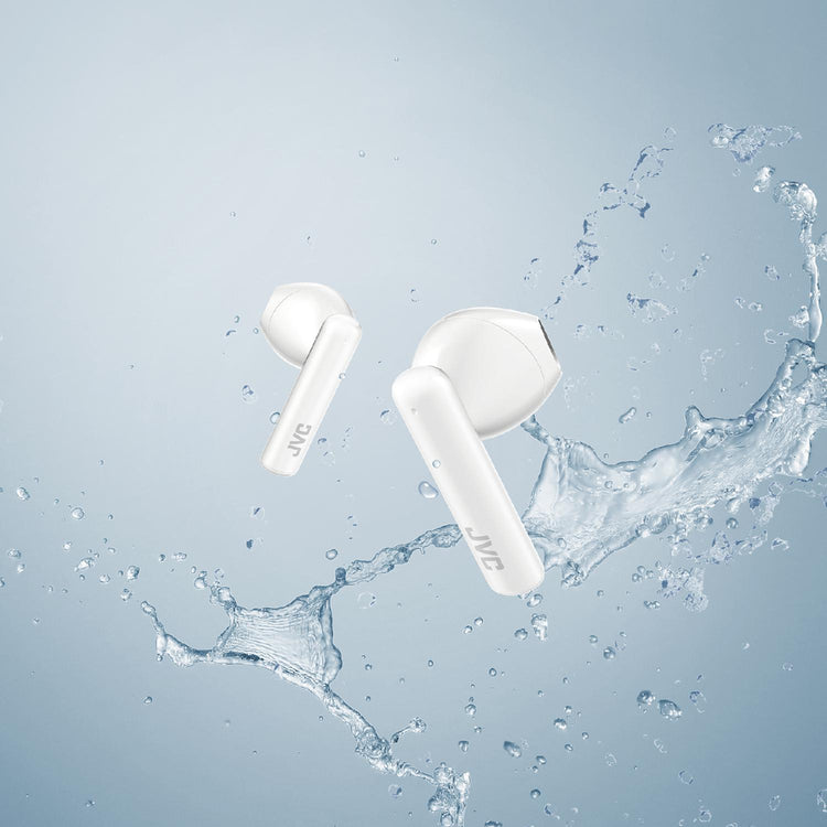 JVC - Écouteurs Intra-Auriculaires Sans-Fil avec Boitier de Recharge et Microphone Intégré, Blanc - Simple Boutique