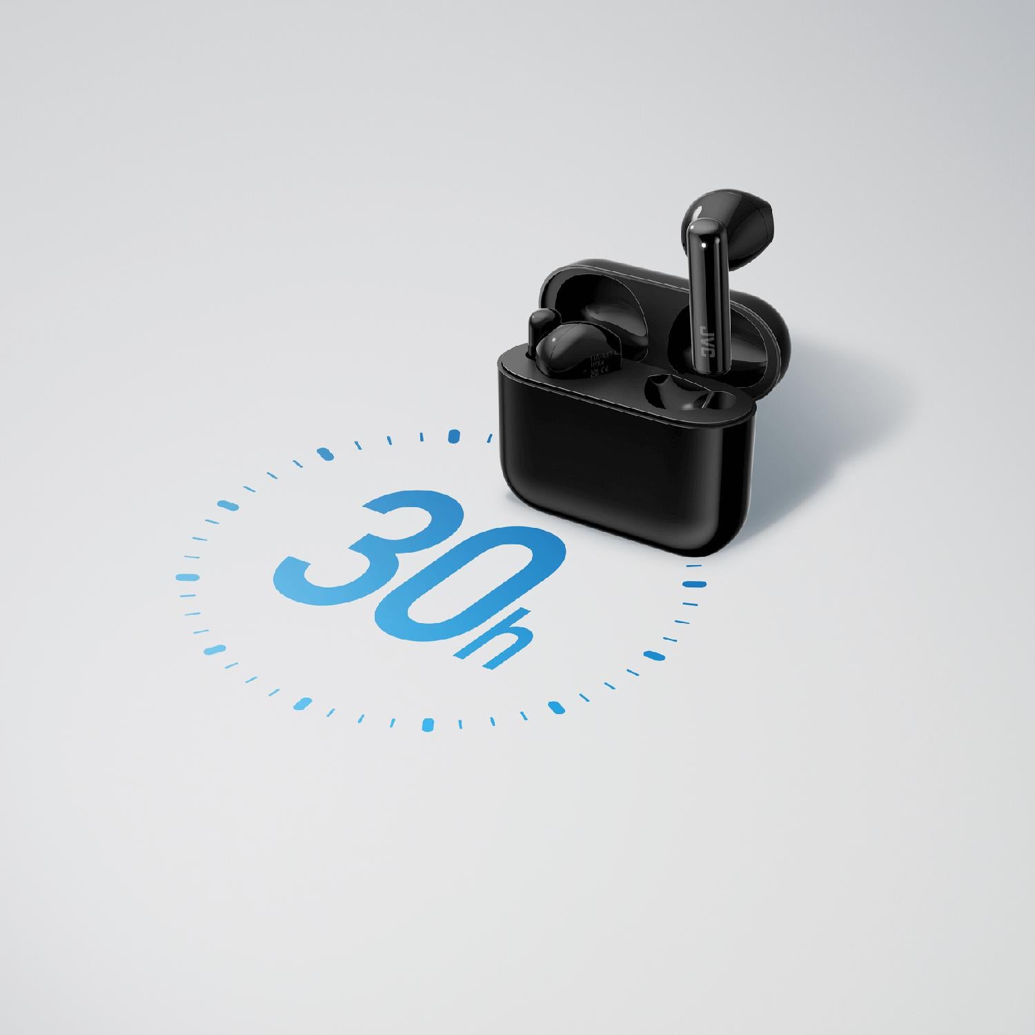 JVC - Écouteurs Intra-Auriculaires Sans-Fil avec Boitier de Recharge et Microphone Intégré, Noir - Simple Boutique