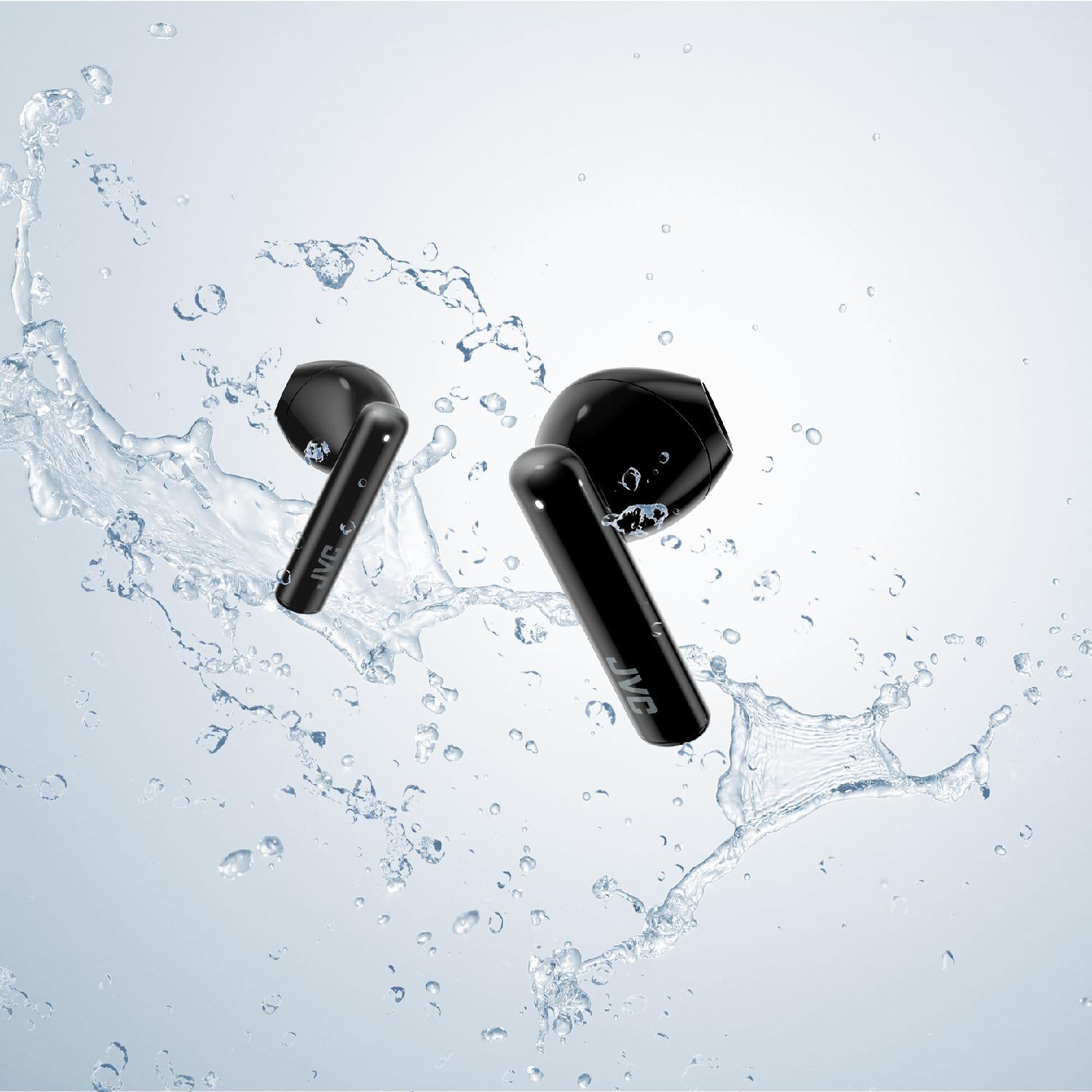 JVC - Écouteurs Intra-Auriculaires Sans-Fil avec Boitier de Recharge et Microphone Intégré, Noir - Simple Boutique