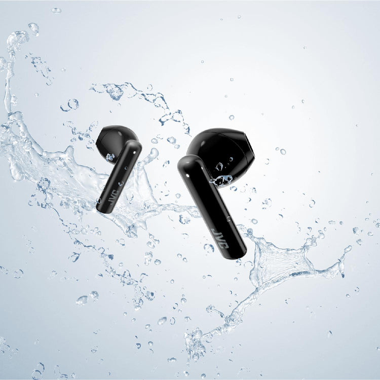 JVC - Écouteurs Intra-Auriculaires Sans-Fil avec Boitier de Recharge et Microphone Intégré, Noir - Simple Boutique
