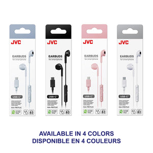 JVC - Écouteurs Intra-Auriculaires USB Type-C avec Microphone et Télécommande Intégré, Blanc - Simple Boutique