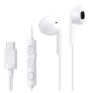JVC - Écouteurs Intra-Auriculaires USB Type-C avec Microphone et Télécommande Intégré, Blanc - Simple Boutique