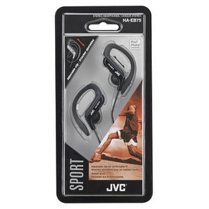 JVC - Écouteurs Intra-Auriculaires de Sport avec Clip d'oreille Réglable, Noir - Simple Boutique