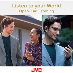 JVC - Écouteurs Nearphones Sans-Fil avec Boitier de Recharge et Microphone Intégré, Turquoise - Simple Boutique