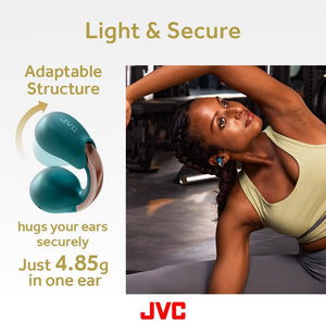JVC - Écouteurs Nearphones Sans-Fil avec Boitier de Recharge et Microphone Intégré, Turquoise - Simple Boutique